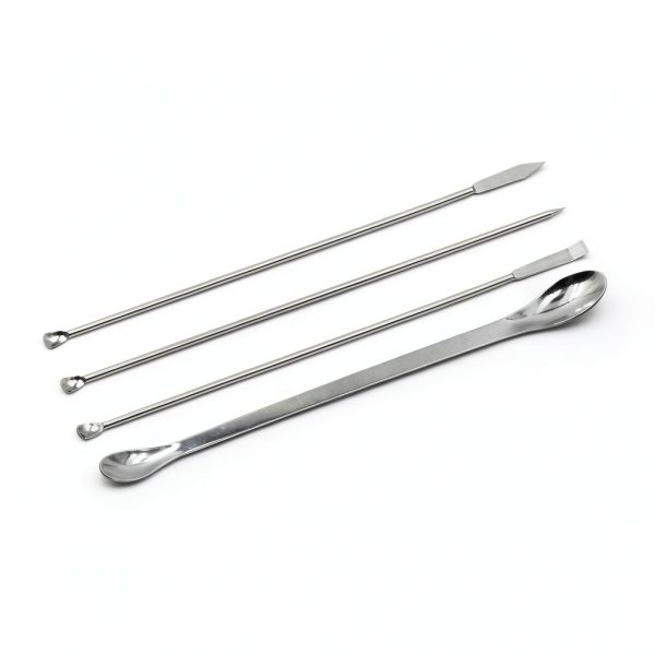 HLGHLG Stainless Steel Lab Scoops Set 4 Micro Spoons-1