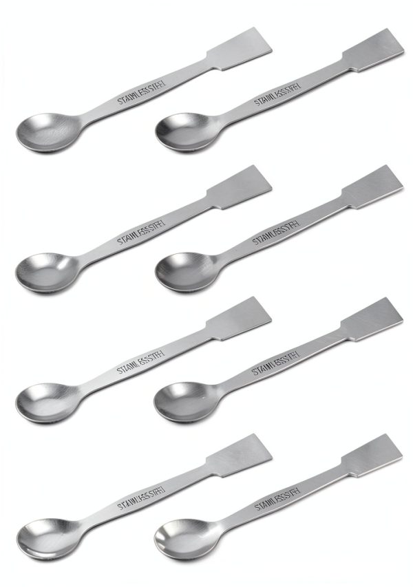 Eisco Stainless Steel Lab Scoops Spatula Ends 12 Pack-0