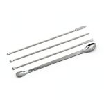 HLGHLG Stainless Steel Lab Scoops Set 4 Micro Spoons-0