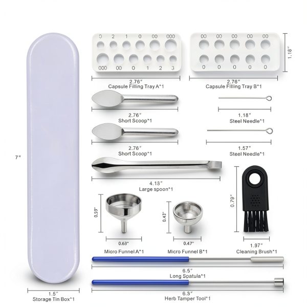 Jueion Capsule Filler Kit Stainless Steel Universal DIY-1