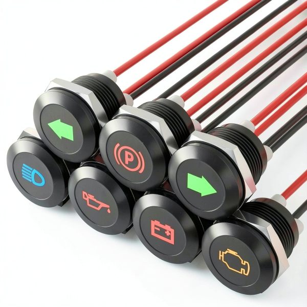LED Indicator Light Set RVMARINEPAT 3‑Piece 12V Waterproof Bulbs-0