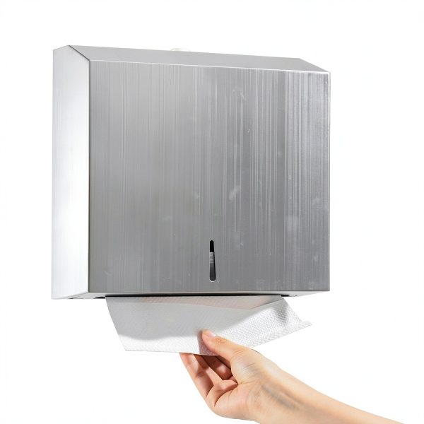 Paper Towel Dispenser Wall Mount Ziprusburk C-Fold Silver-6