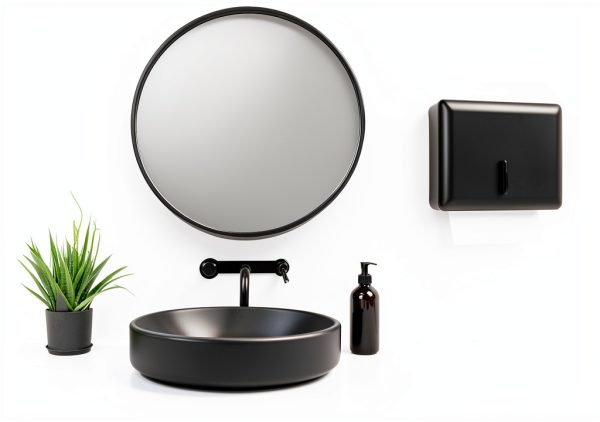 Multifold Paper Towel Dispenser Wall Mount Black 2-Pack by EnBath-1