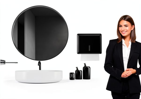 Multifold Paper Towel Dispenser Wall Mount Black EnBath 300 Sheet-5